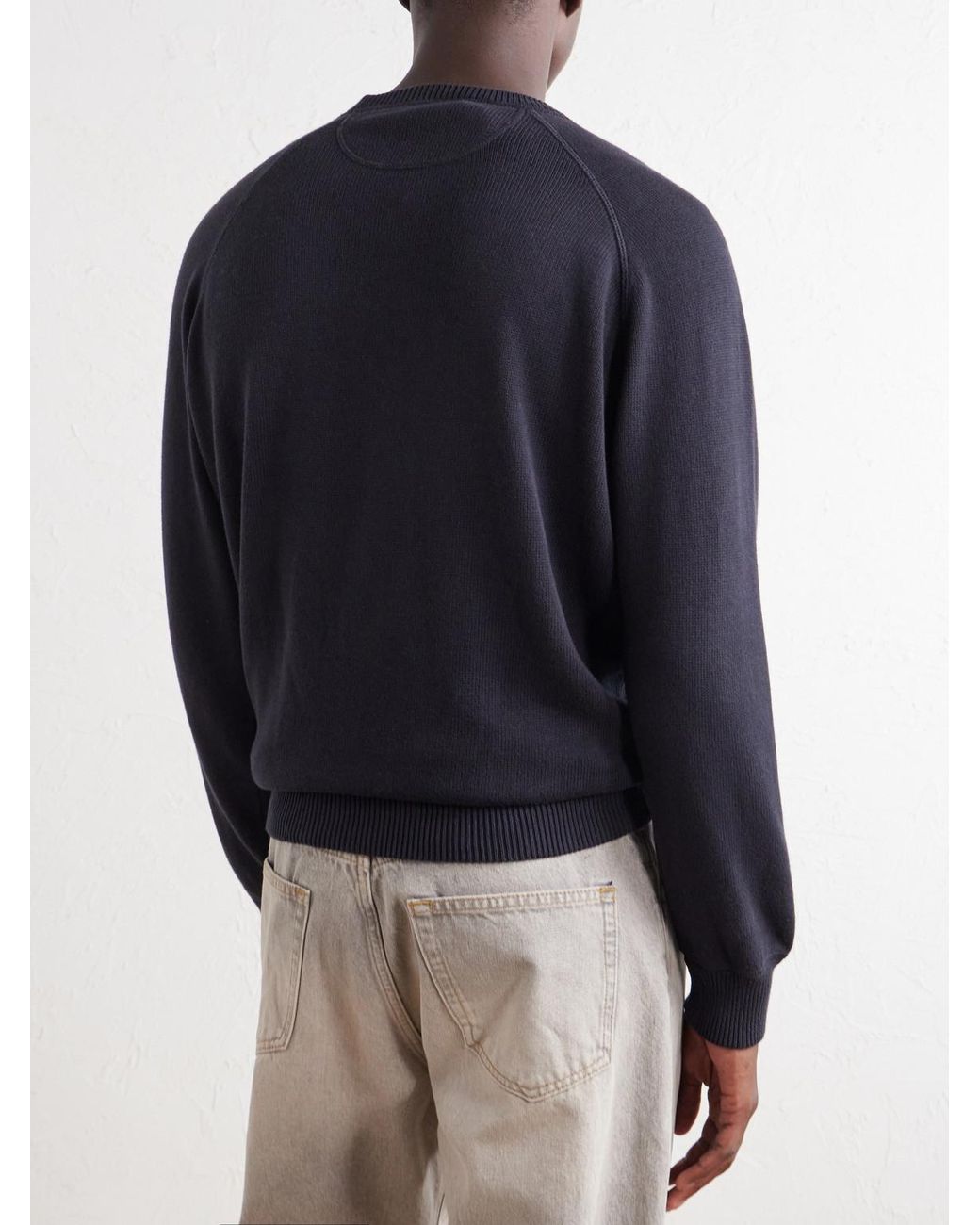 Ghiaia Blue Cotton Sweater for men