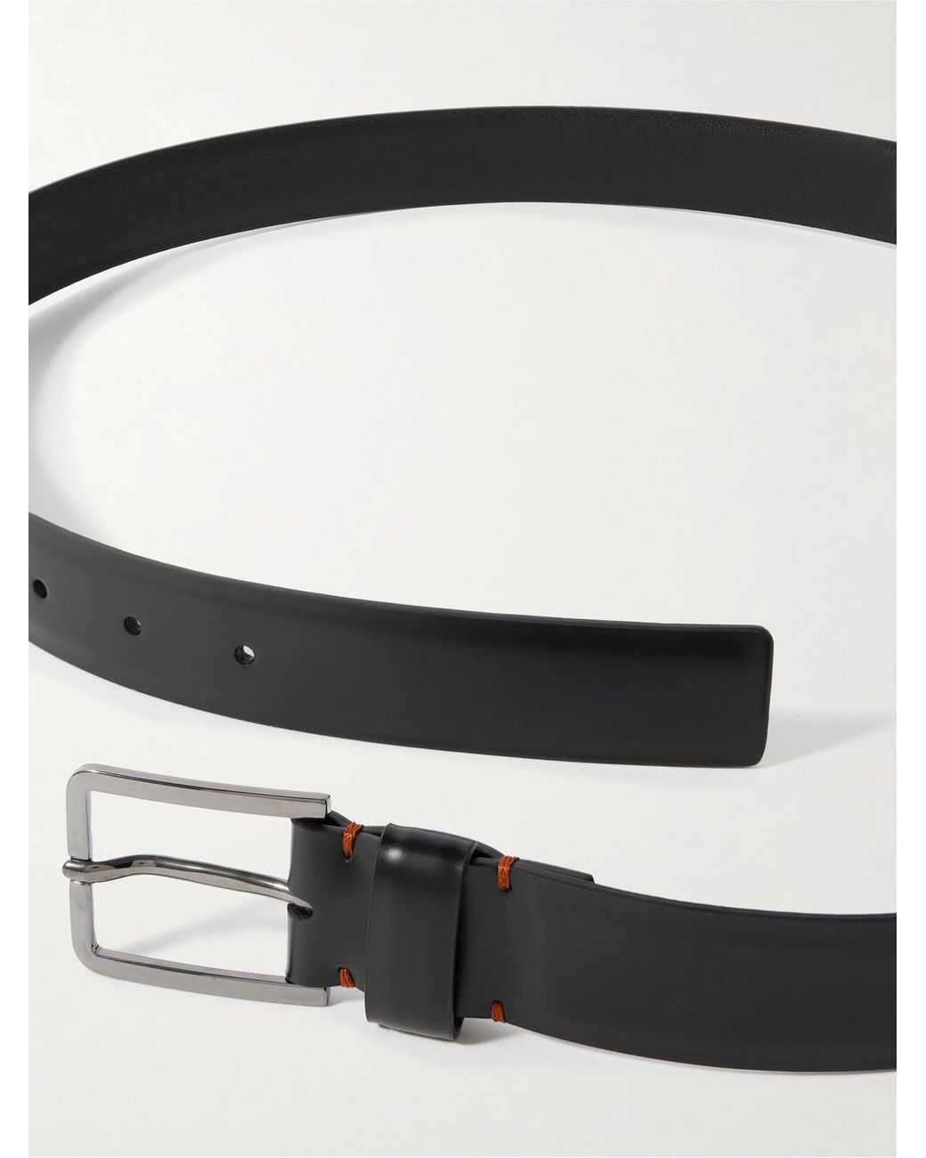 Loro Piana Black Rory 3Cm Leather Belt for men