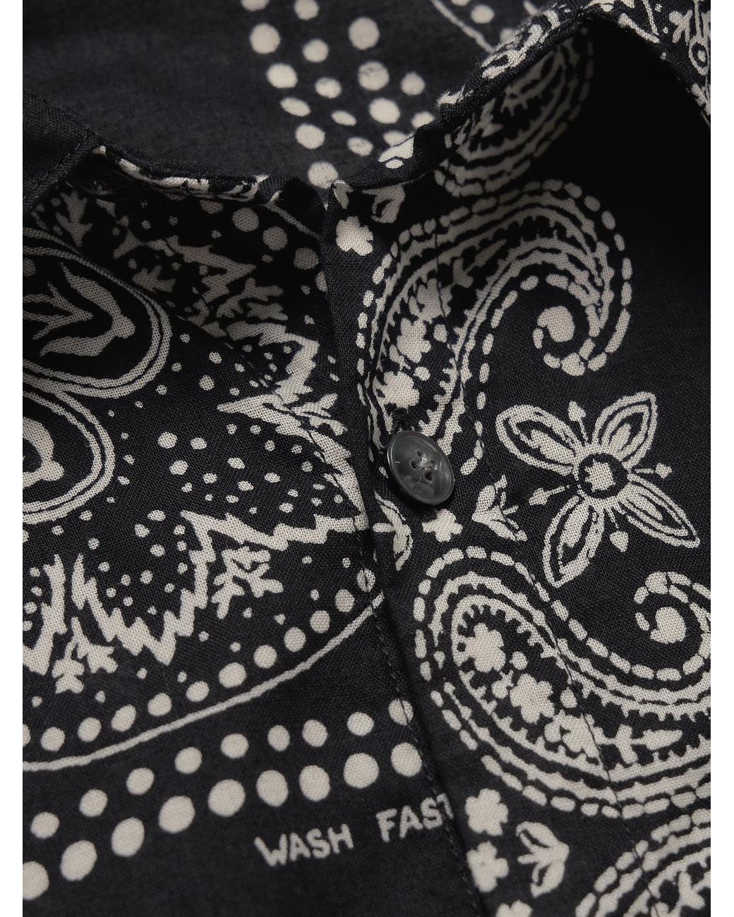 Kapital Black Bandana-Print Patchwork Cotton-Gauze Shirt for men