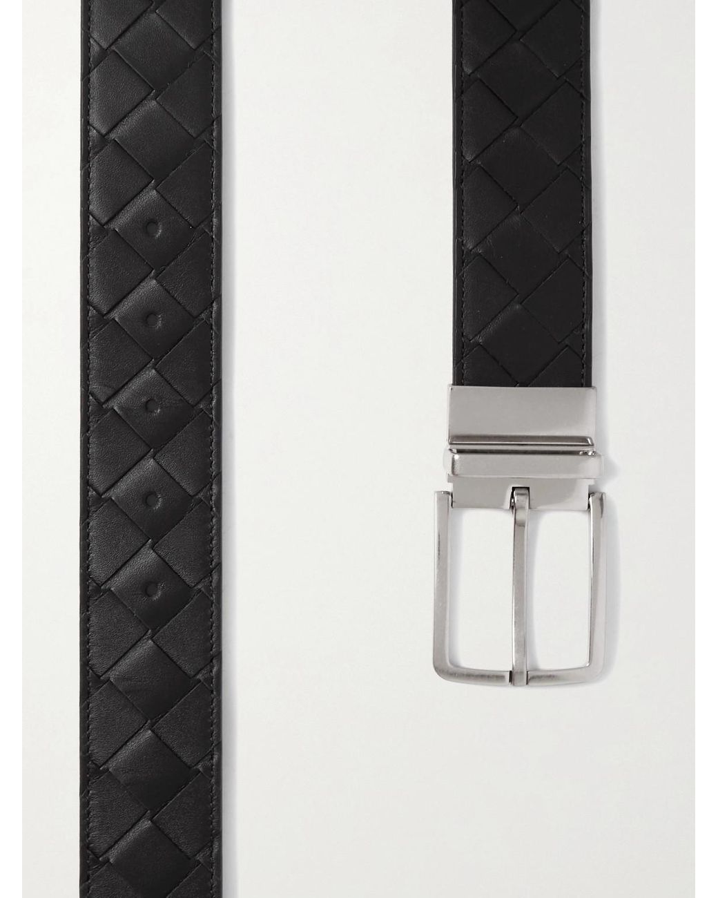 Bottega Veneta Black 4Cm Reversible Intrecciato Leather Belt for men