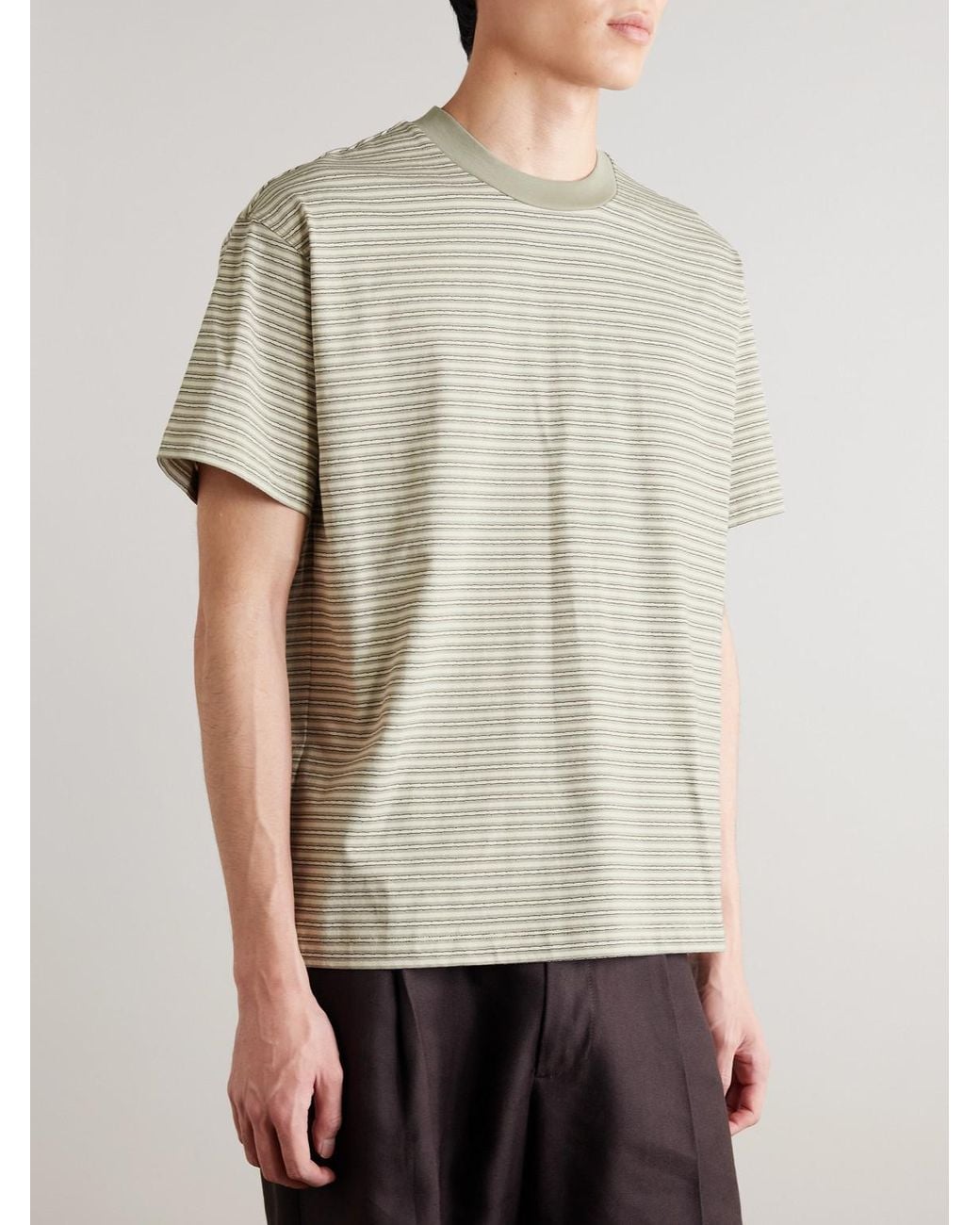 NN07 Natural Lionel 30046 Striped Organic Cotton-jersey T-shirt for men