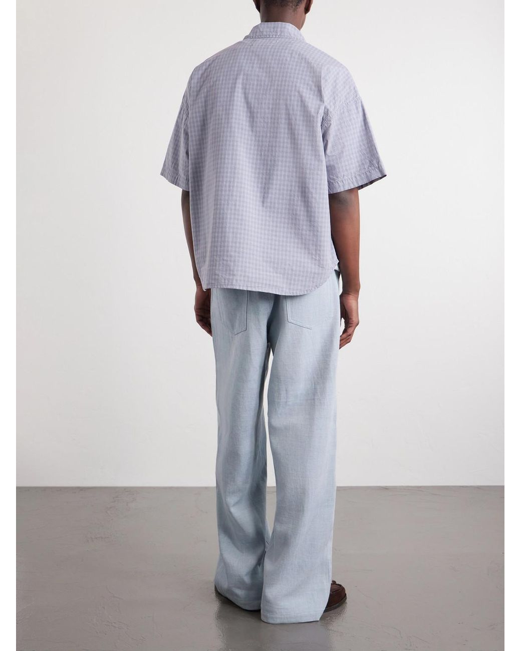Remi Relief Gray Checked Cotton-Poplin Shirt for men