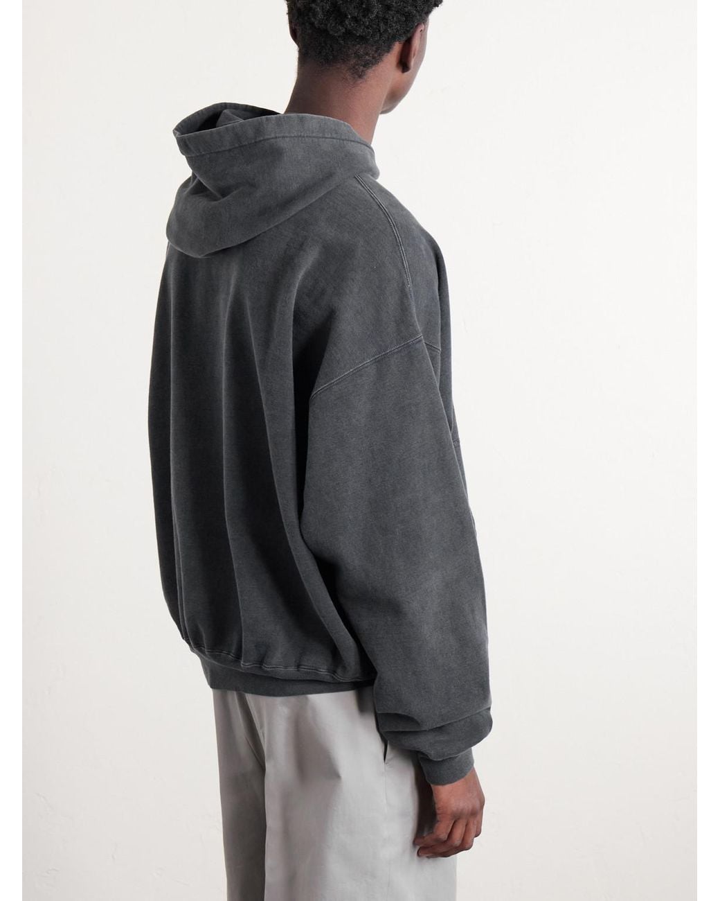 Remi Relief Gray Cotton-jersey Hoodie for men