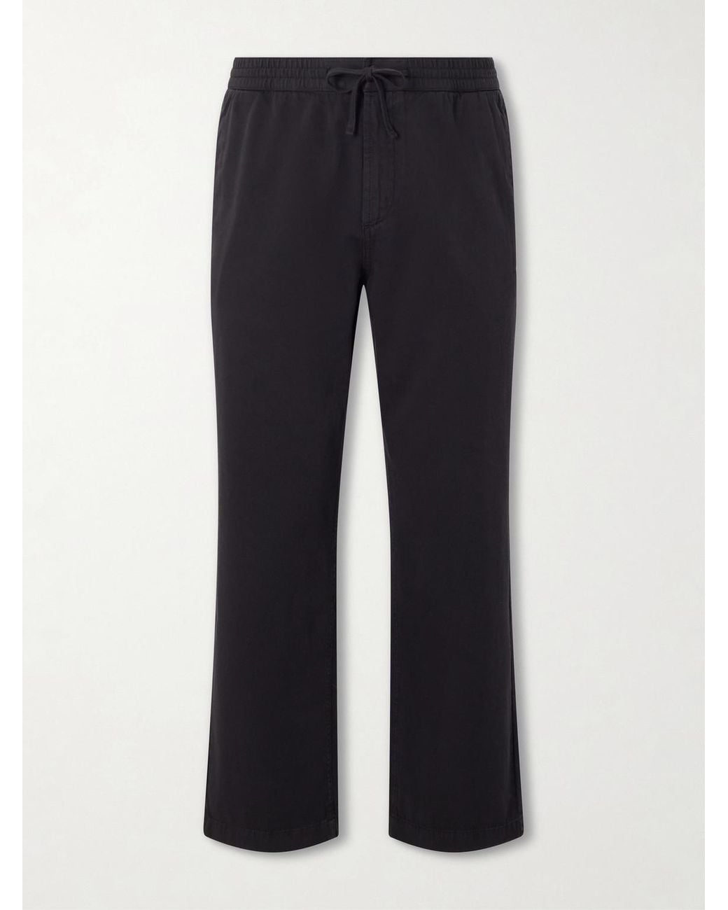 Mr P. Blue Edward Straight-Leg Organic Cotton-Twill Drawstring Trousers for men