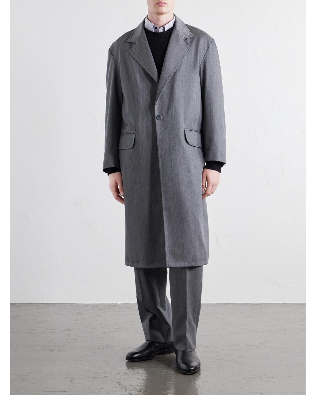 STÒFFA Gray Wool-twill Coat for men