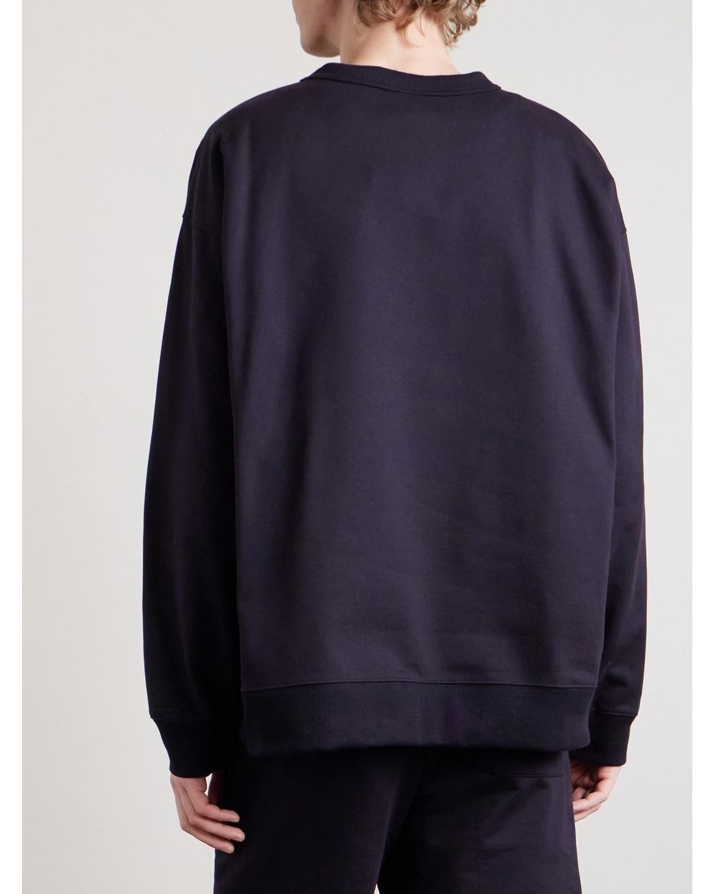 Dries Van Noten Blue Cotton-Jersey Sweatshirt for men