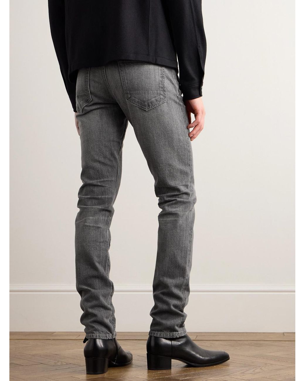 Tom Ford Slim-Fit Straight-Leg Selvedge Jeans in Grey for