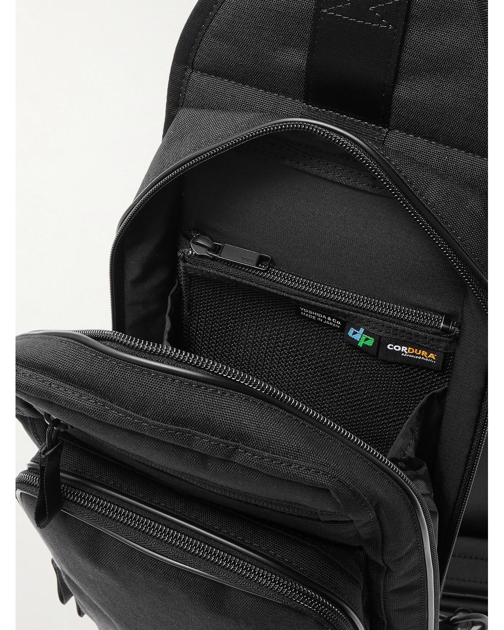Porter-Yoshida and Co Black Hybrid Sling Logo-Appliquéd Canvas Backpack for men
