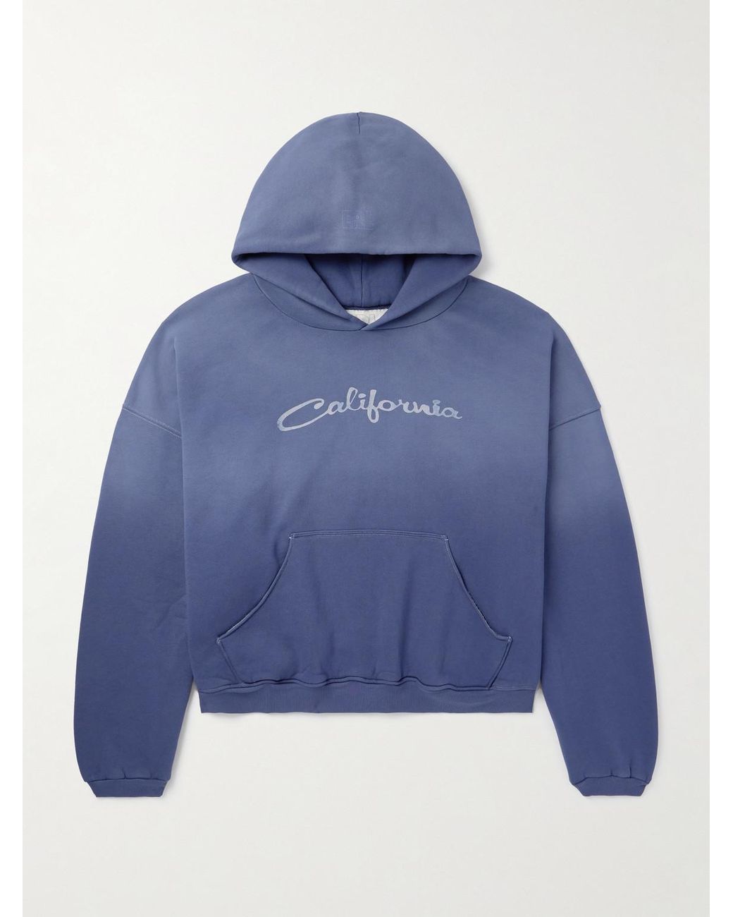 ERL Oversized Printed Cotton-jersey Hoodie in Blue for Men | Lyst UK