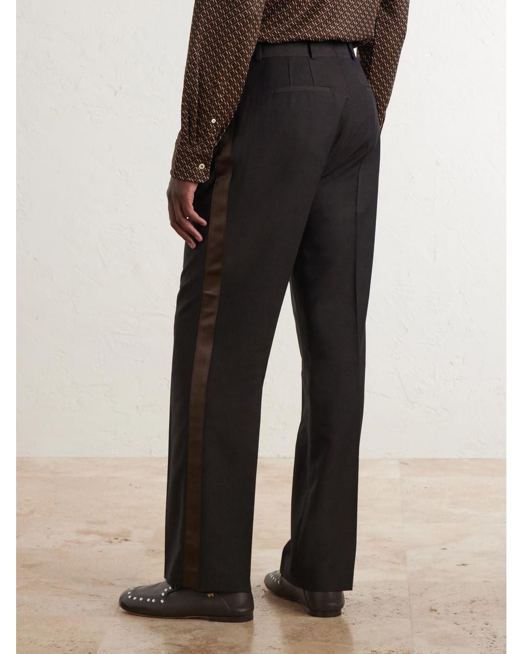 Wales Bonner Black Alto Straight-Leg Virgin-Wool Trousers for men