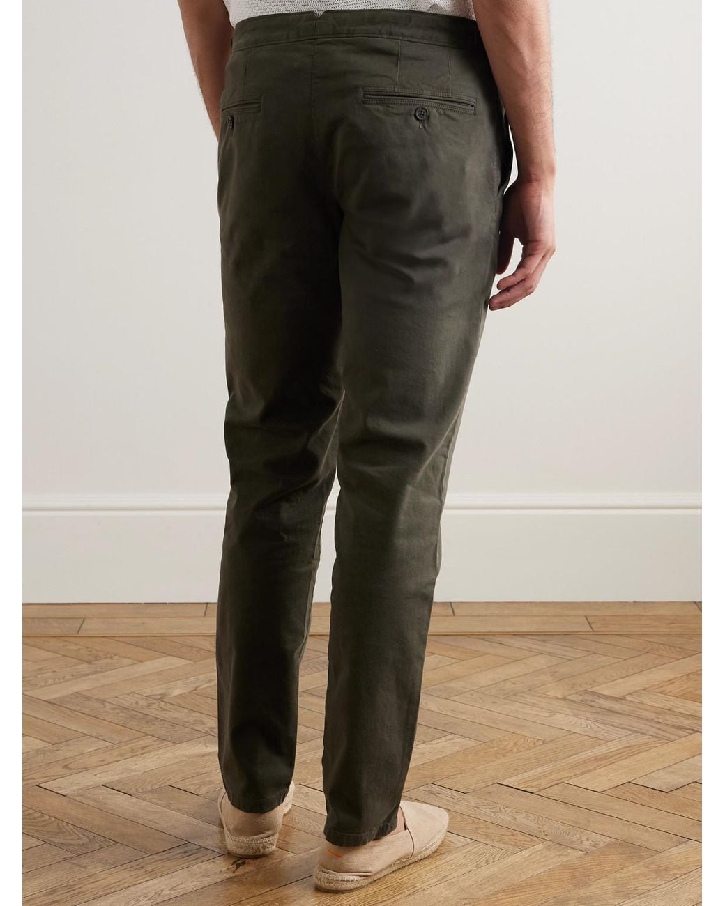 Orlebar Brown Black Fallon Straight-Leg Organic Cotton-Blend Twill Trousers for men