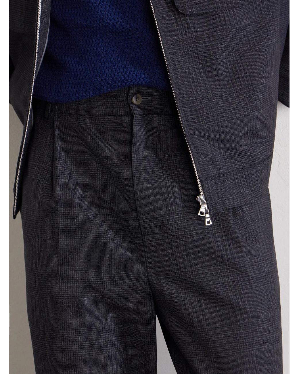 De Bonne Facture Blue Grandad Straight-Leg Wool Trousers for men