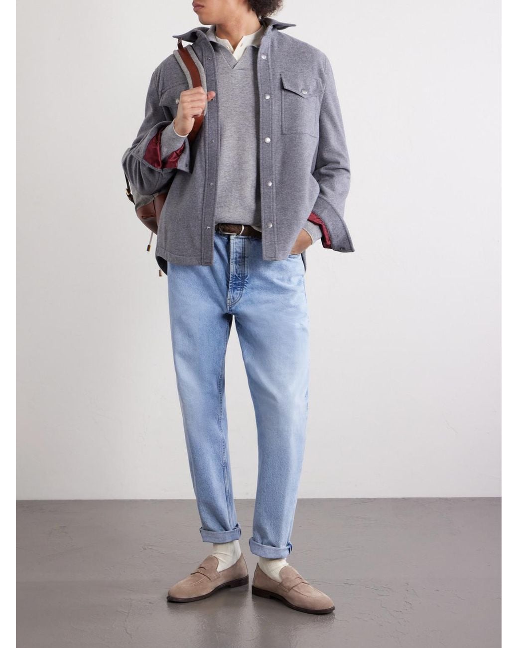 Brunello Cucinelli Blue Straight-Leg Jeans for men