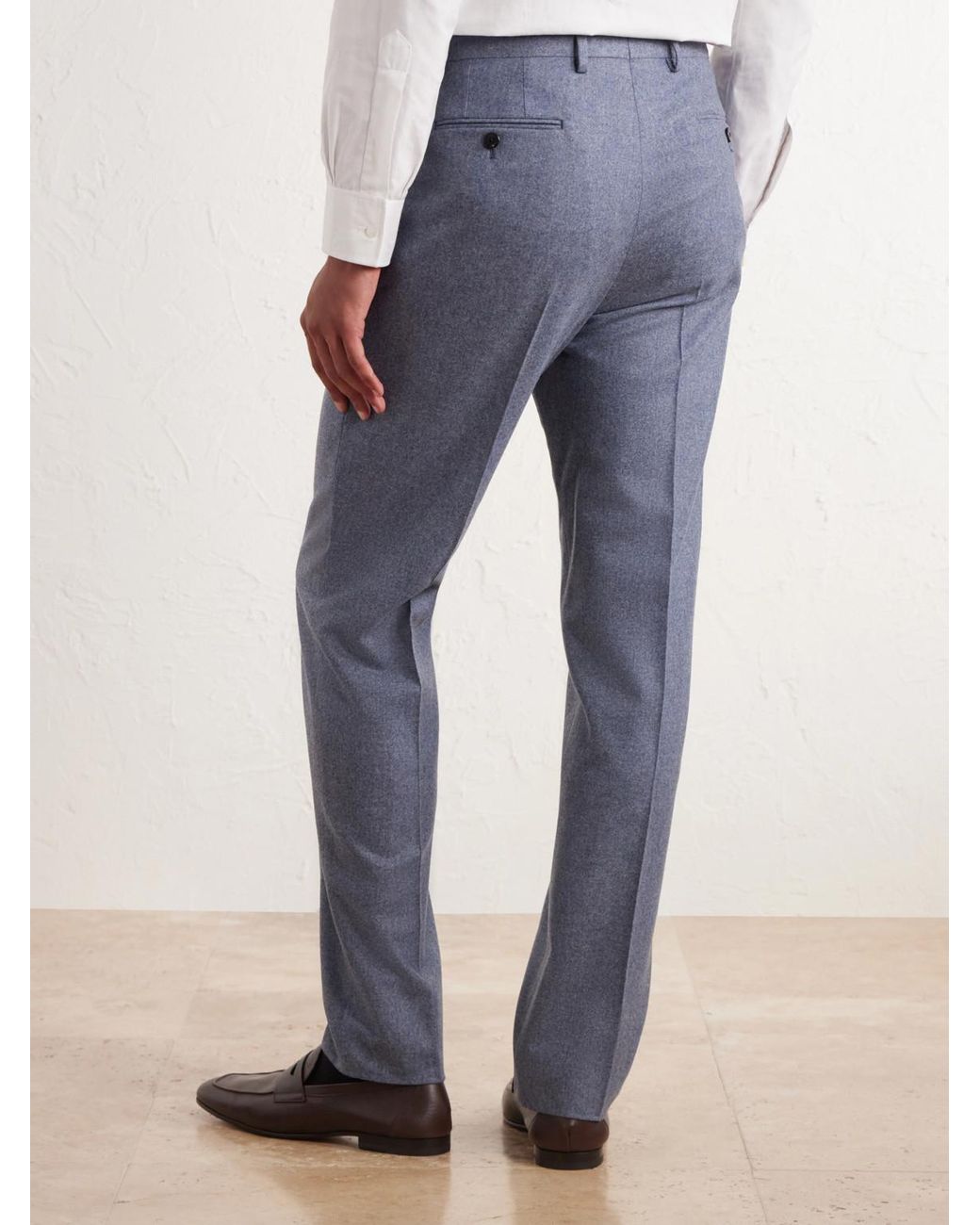 Caruso Blue Straight-Leg Wool And Cashmere-Blend Suit Trousers for men