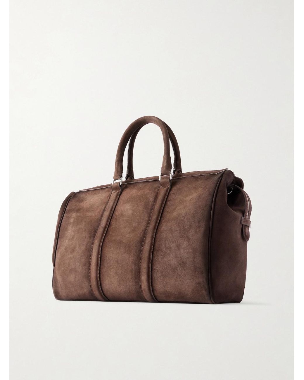Officine Creative Brown Quentin 009 Suede Weekend Bag for men