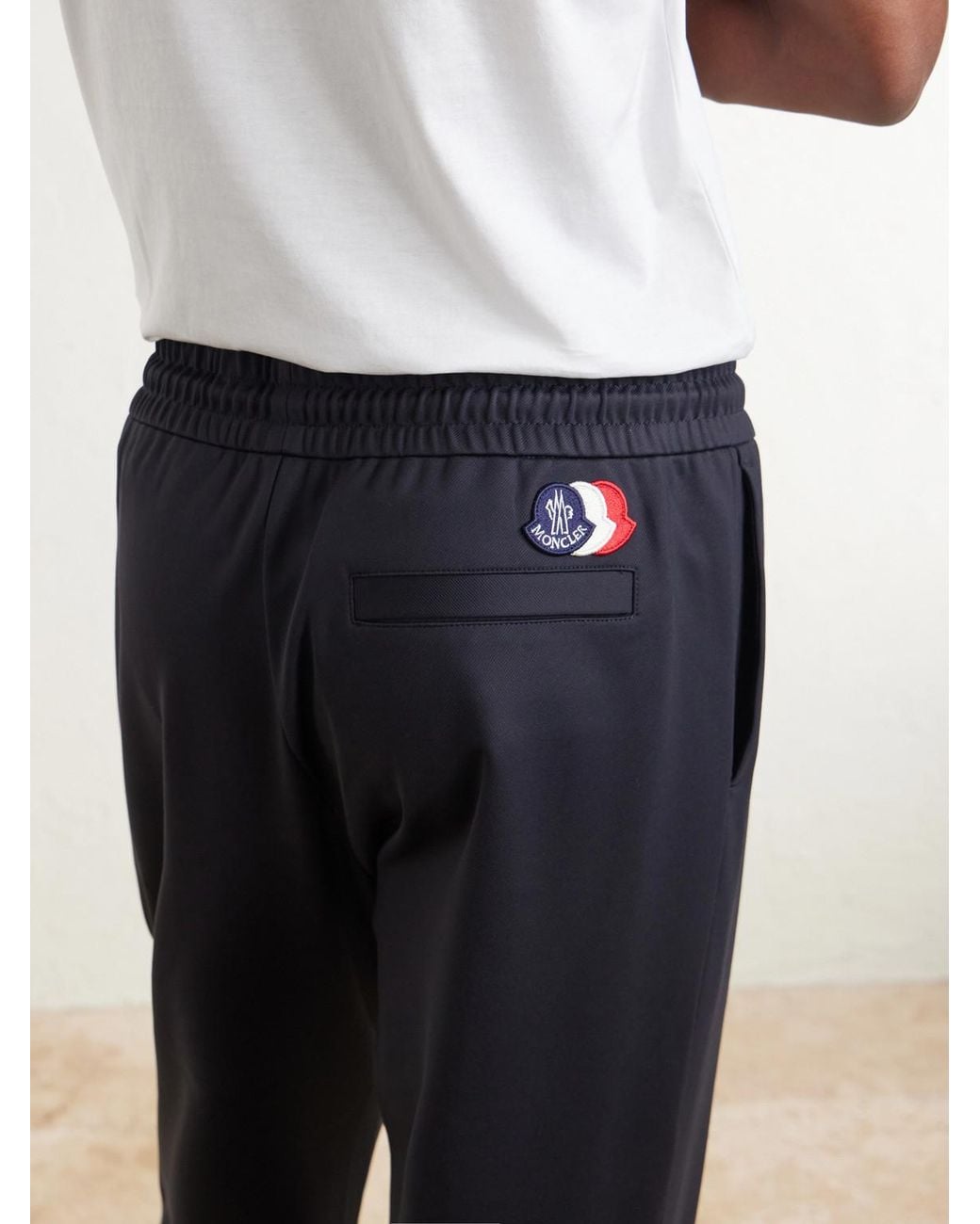 Moncler Blue Tapered Jersey Sweatpants for men