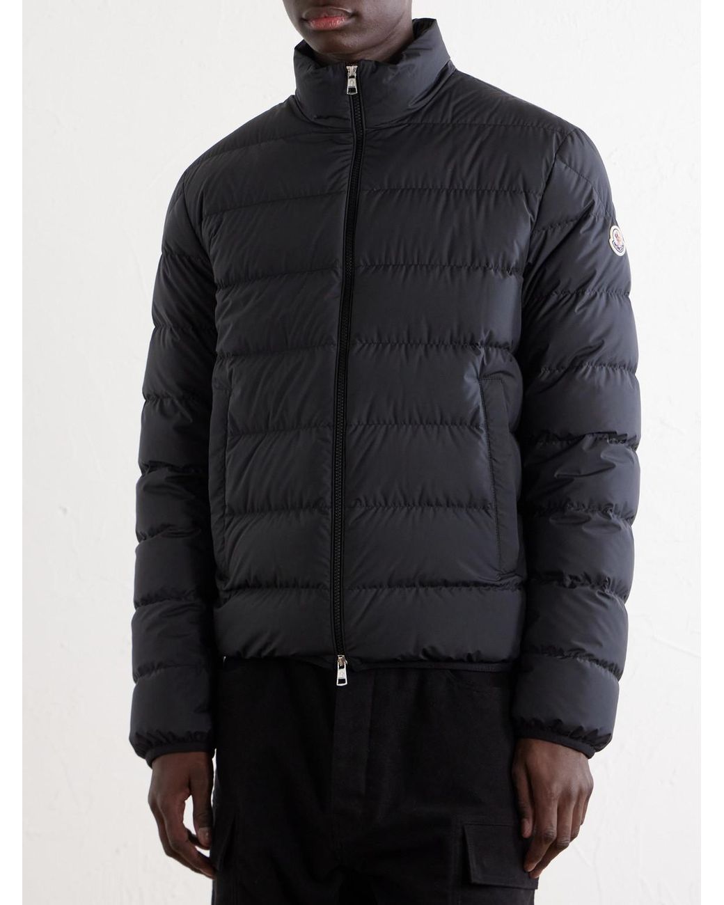 Moncler Black Baudinet Logo-Appliquéd Quilted Shell Down Jacket for men