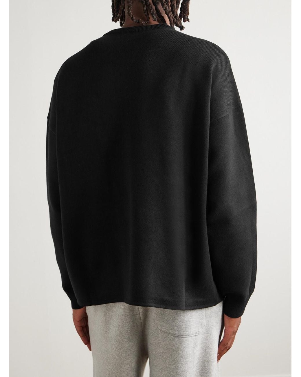 Loewe Black Anagram Logo-Intarsia Knitted Sweater for men