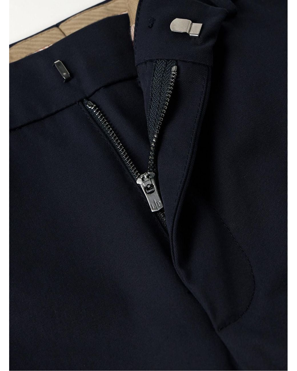 Loro Piana Blue Merse Straight-Leg Cotton-Gabardine Trousers for men