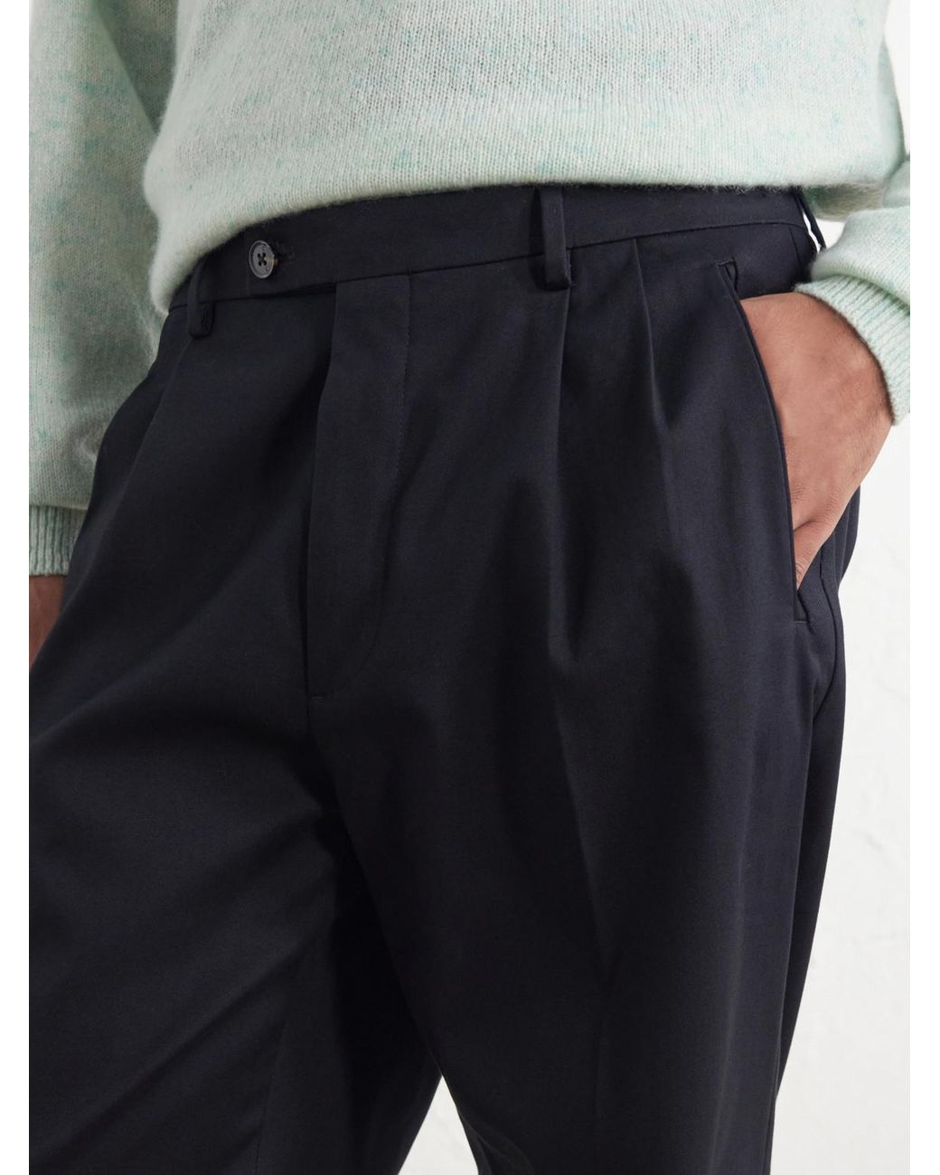 NN07 Blue Robin 10076 Straight-Leg Organic Stretch-Cotton Dobby Trousers for men