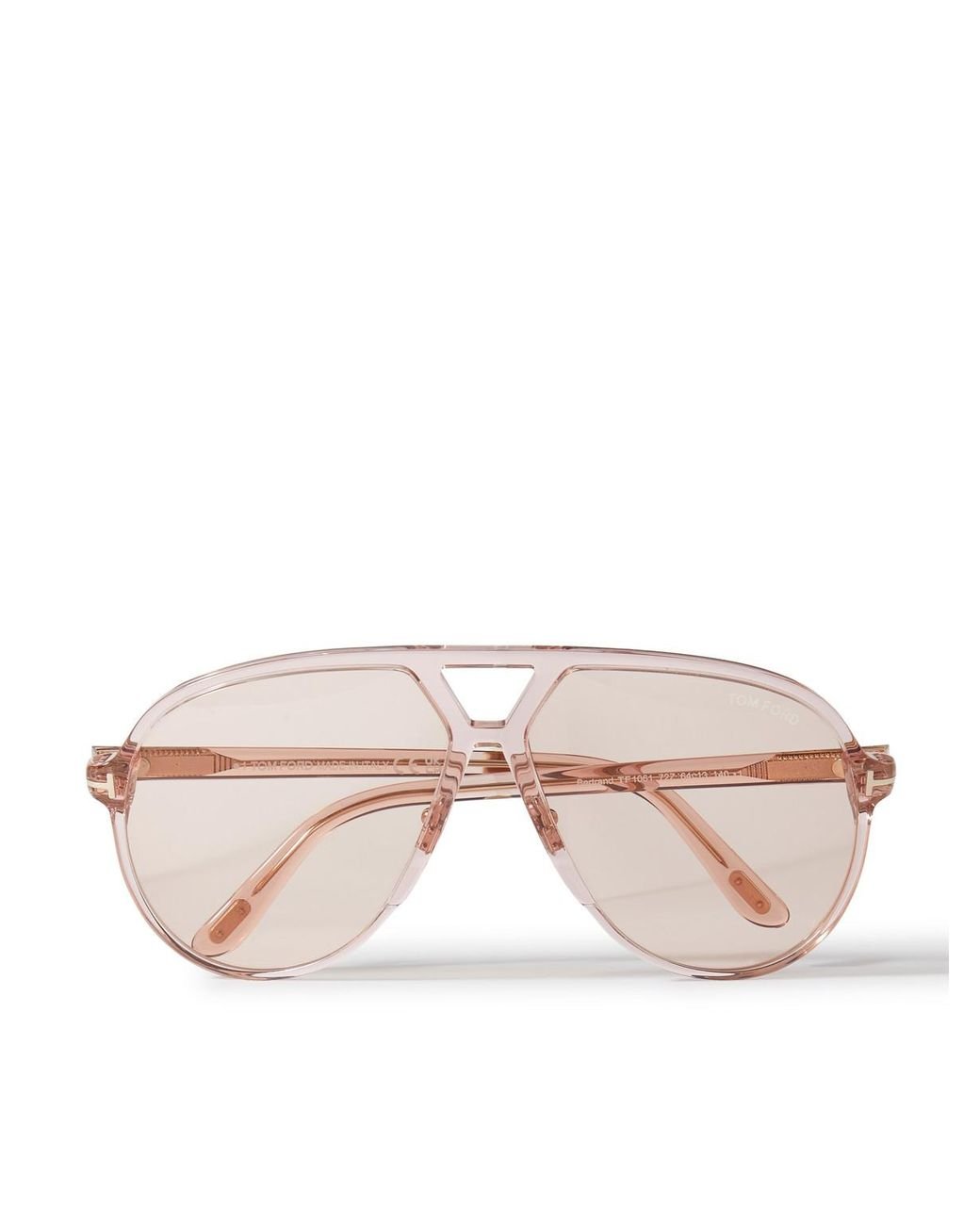 Tom Ford Bertrand Aviator style Acetate Sunglasses in Pink for Men