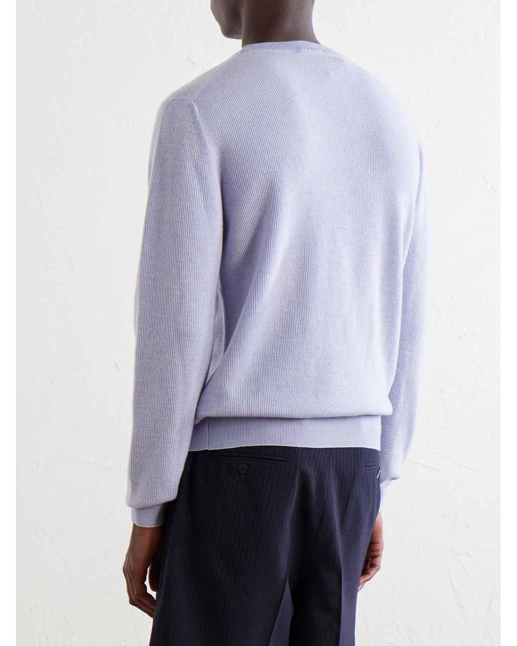 Brioni Purple Cashmere And Wool-Blend Sweater for men