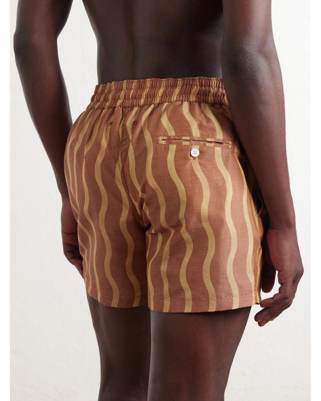 Frescobol Carioca Pink La Marzocco Rio Straight-leg Mid-length Printed Swim Shorts for men