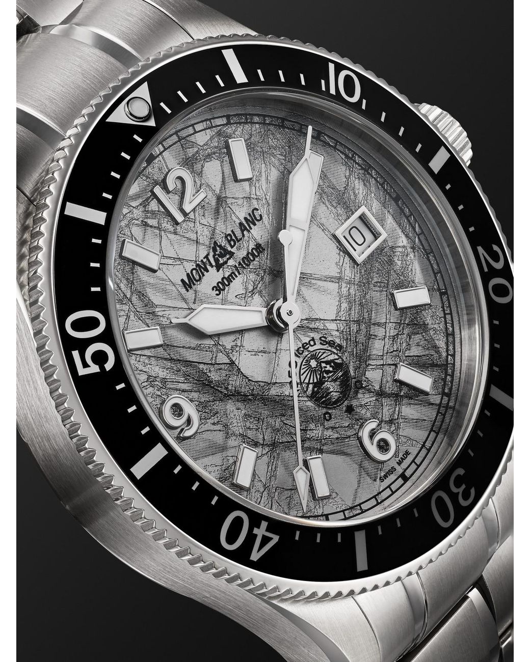 Montblanc Black 1858 Iced Sea Automatic Stainless Steel And Ceramic Watch, Ref. Mb130793 for men