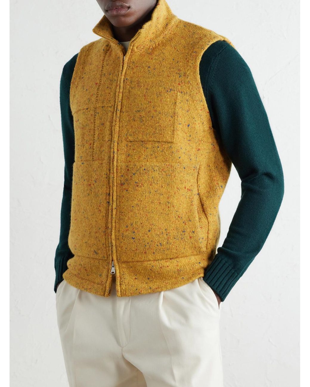 Inis Meáin Yellow Lifeline Wool And Cashmere-Blend Gilet for men