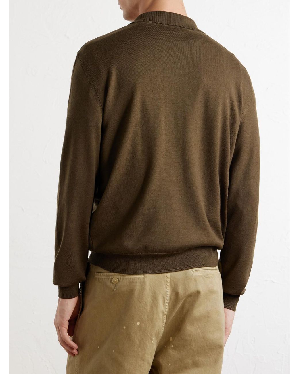 A.P.C. Green Riou Virgin Wool Polo Shirt for men