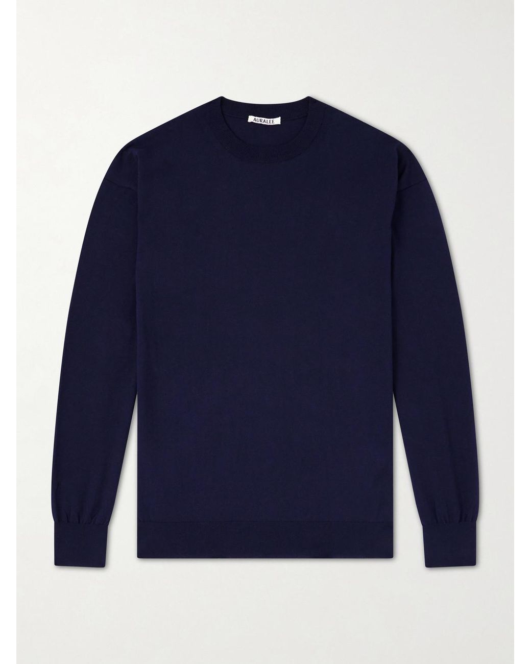 Auralee Blue Luster Knitted T-shirt for men