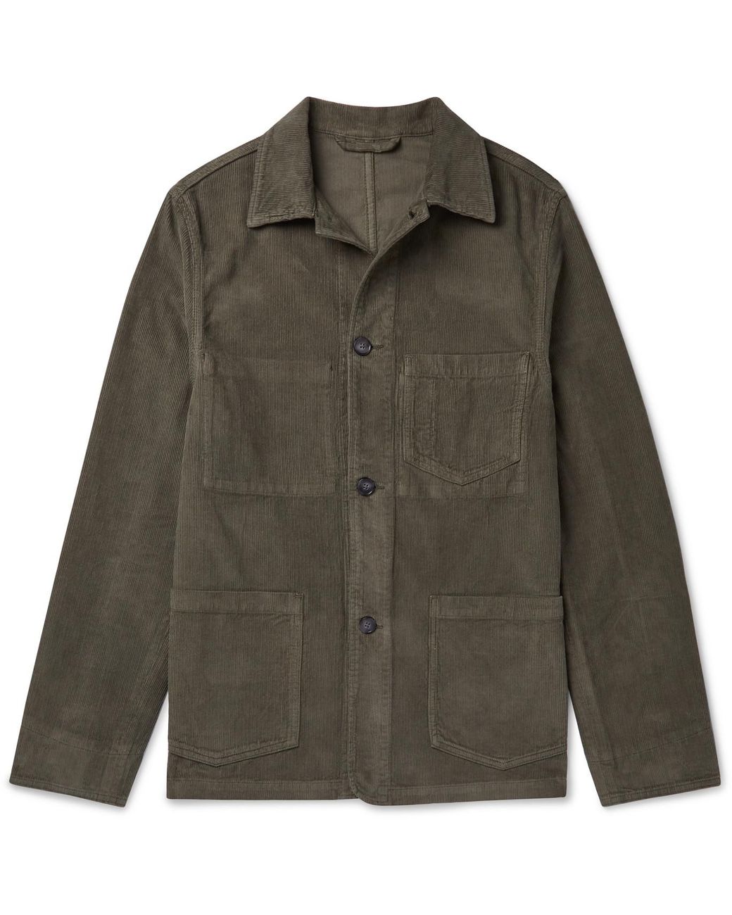 Officine Generale Cotton-corduroy Chore Jacket in Green for Men - Lyst
