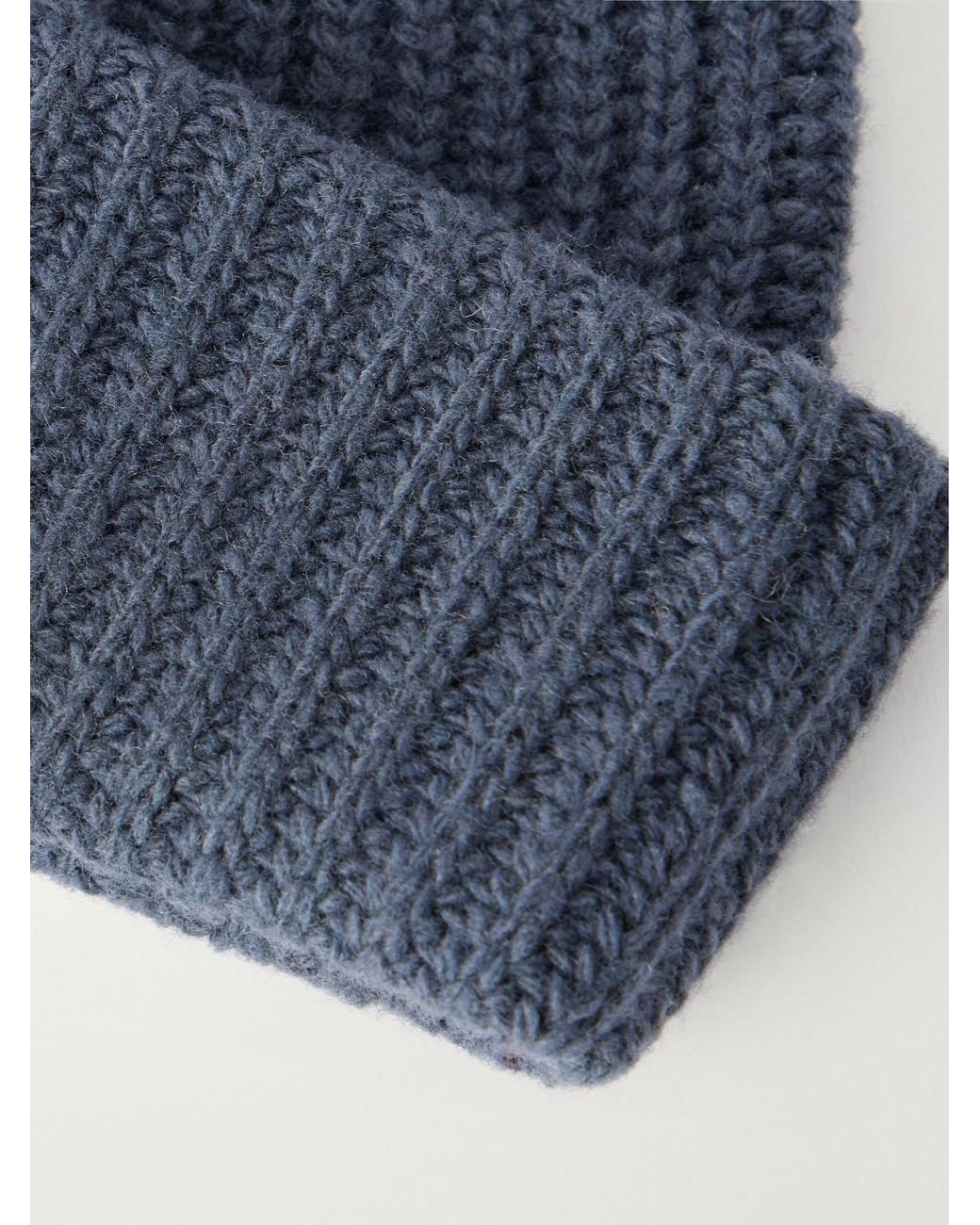 NN07 Blue Sailor 6650 Ribbed Wool-Blend Beanie for men