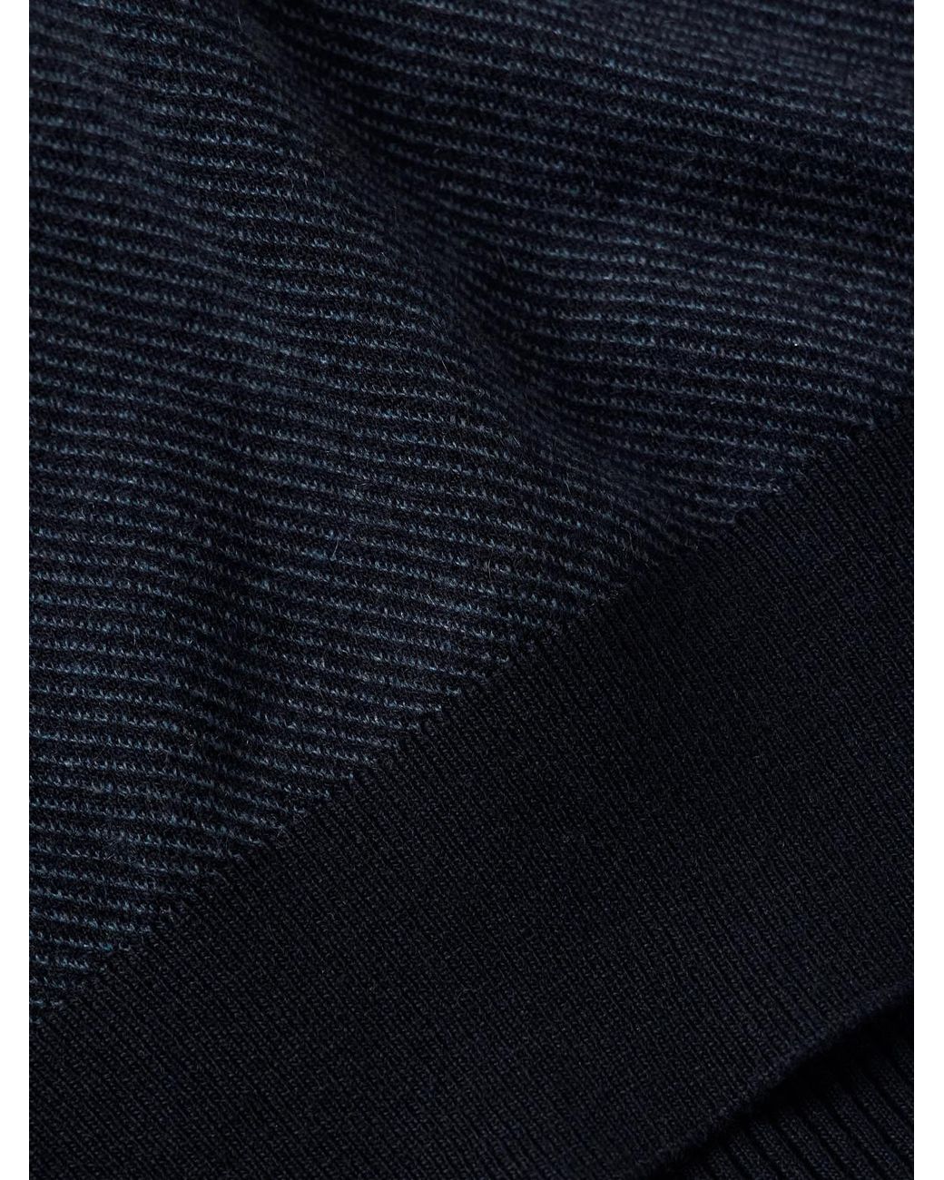 Loro Piana Blue Roadster Striped Cashmere Half-Zip Sweater for men