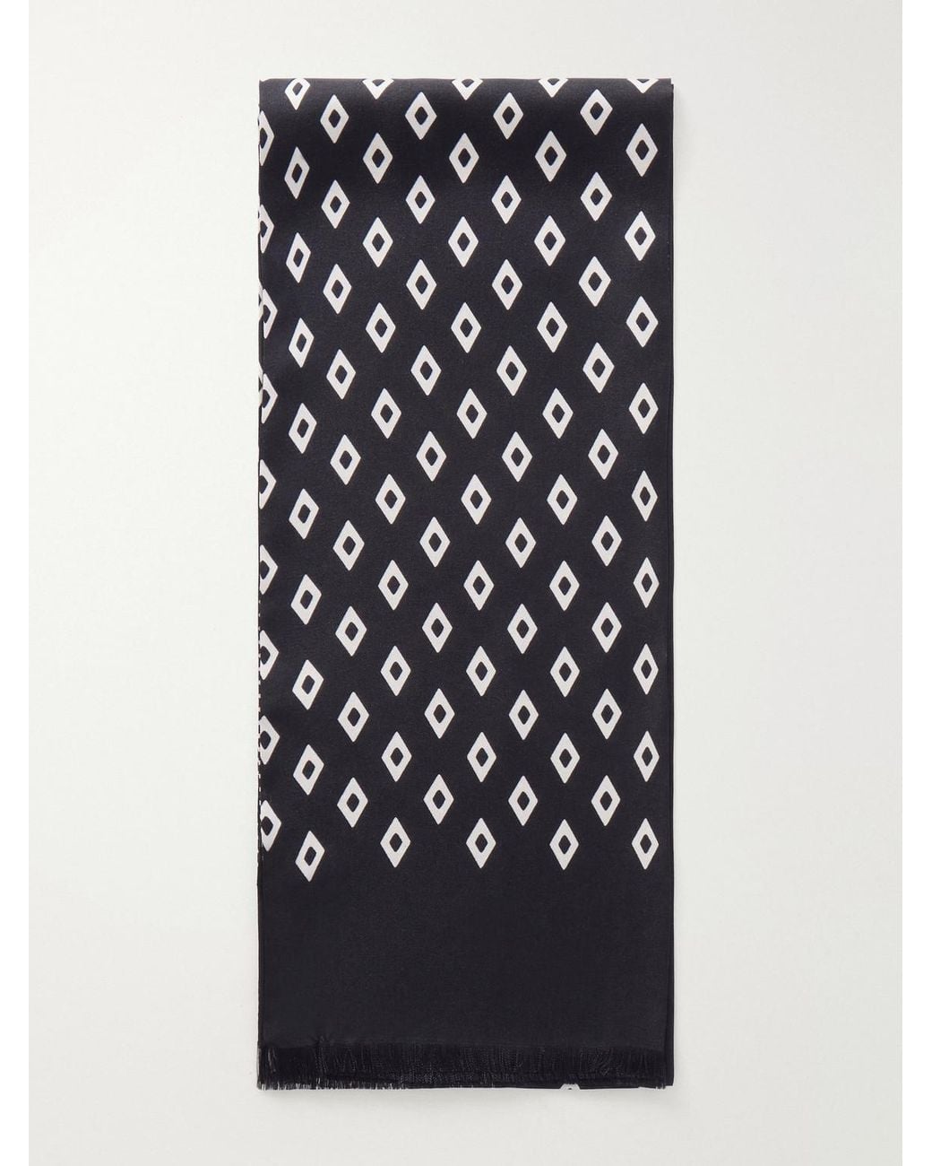 Favourbrook Blue Fringed Silk-Jacquard Scarf for men