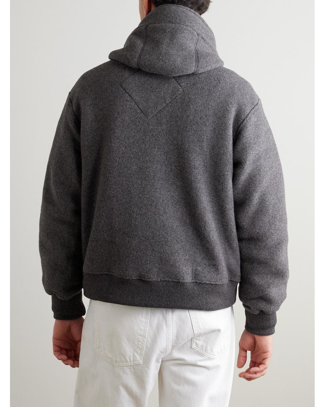 Canada Goose Gray Chilliwack Wool-Blend Fleece Hooded Bomber Jacket for men