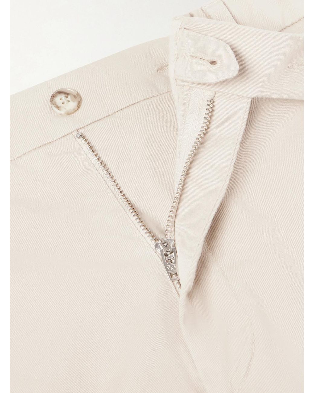 Canali Natural Tapered Cotton-blend Twill Chinos for men