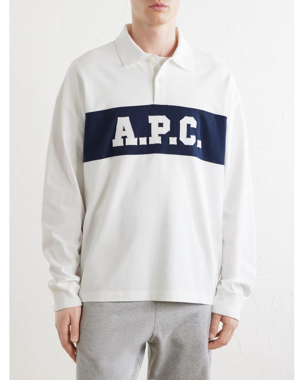 A.P.C. Blue Alexis Logo-embroidered Cotton-jersey Polo Shirt for men