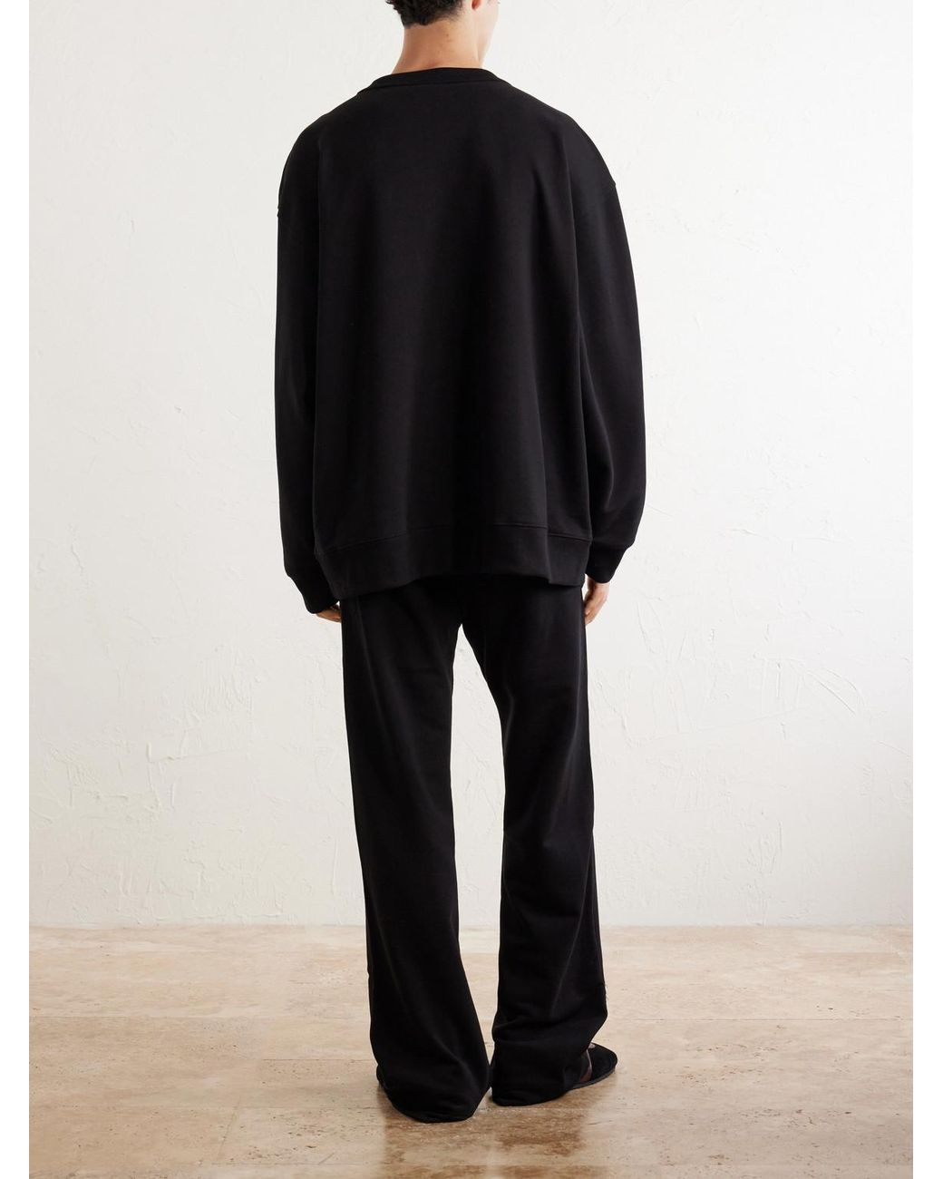 Dries Van Noten Blue Hamer Straight-Leg Cotton-Jersey Sweatpants for men