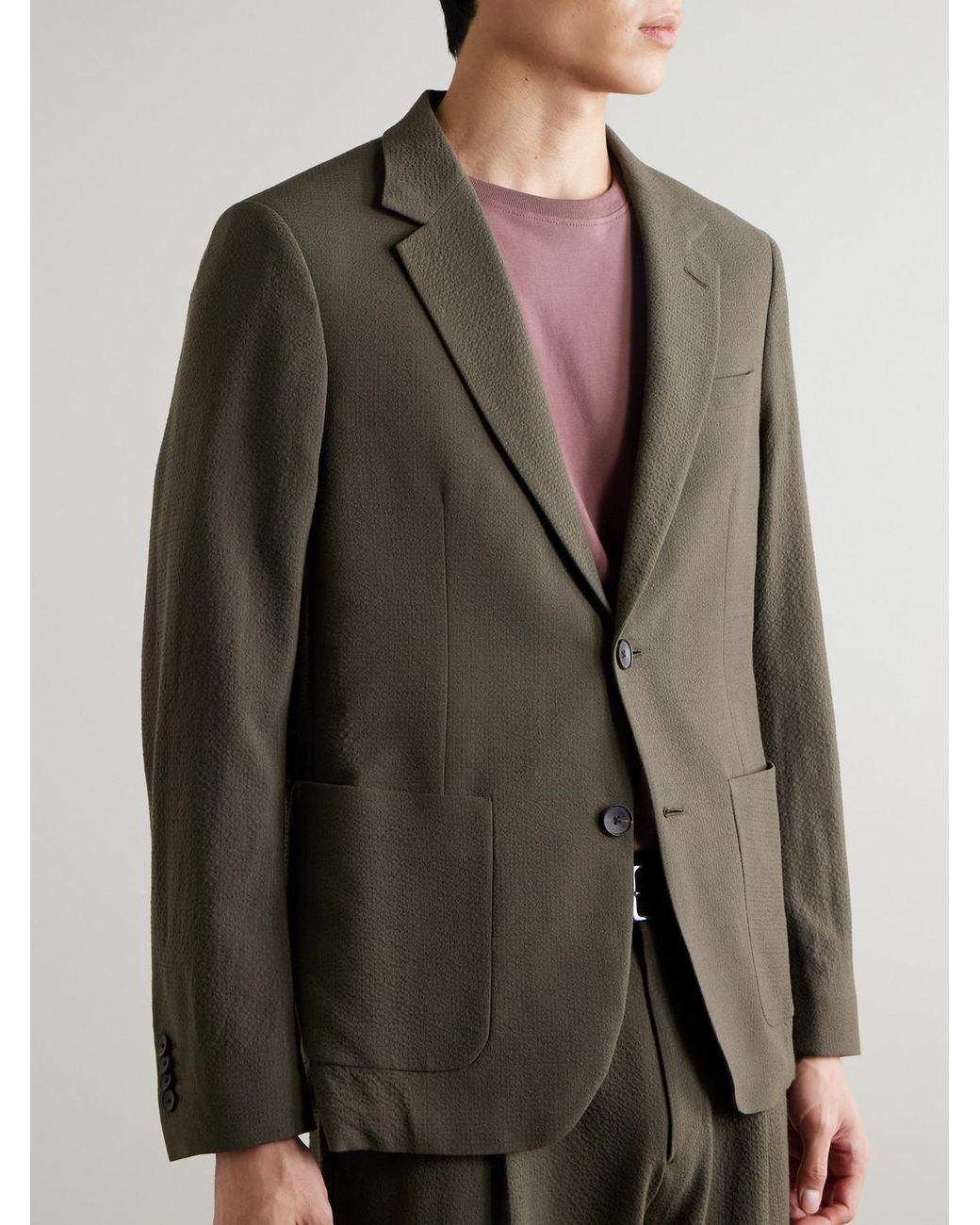 Mr P. Green Wool-Blend Seersucker Suit Jacket for men