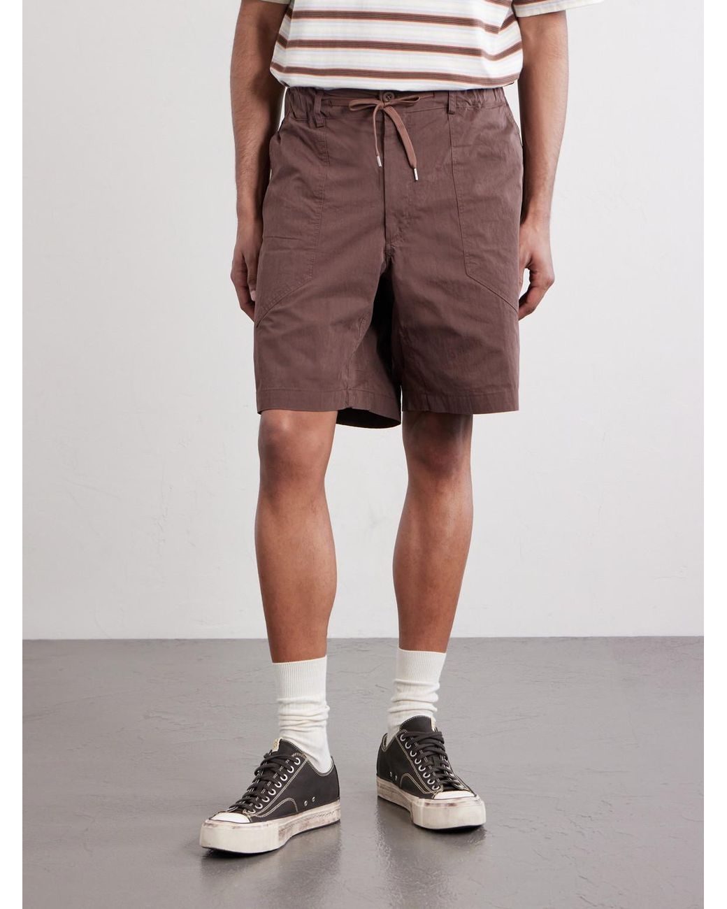 FRIZMWORKS Red Fatigue Straight-Leg Cotton-Blend Shorts for men