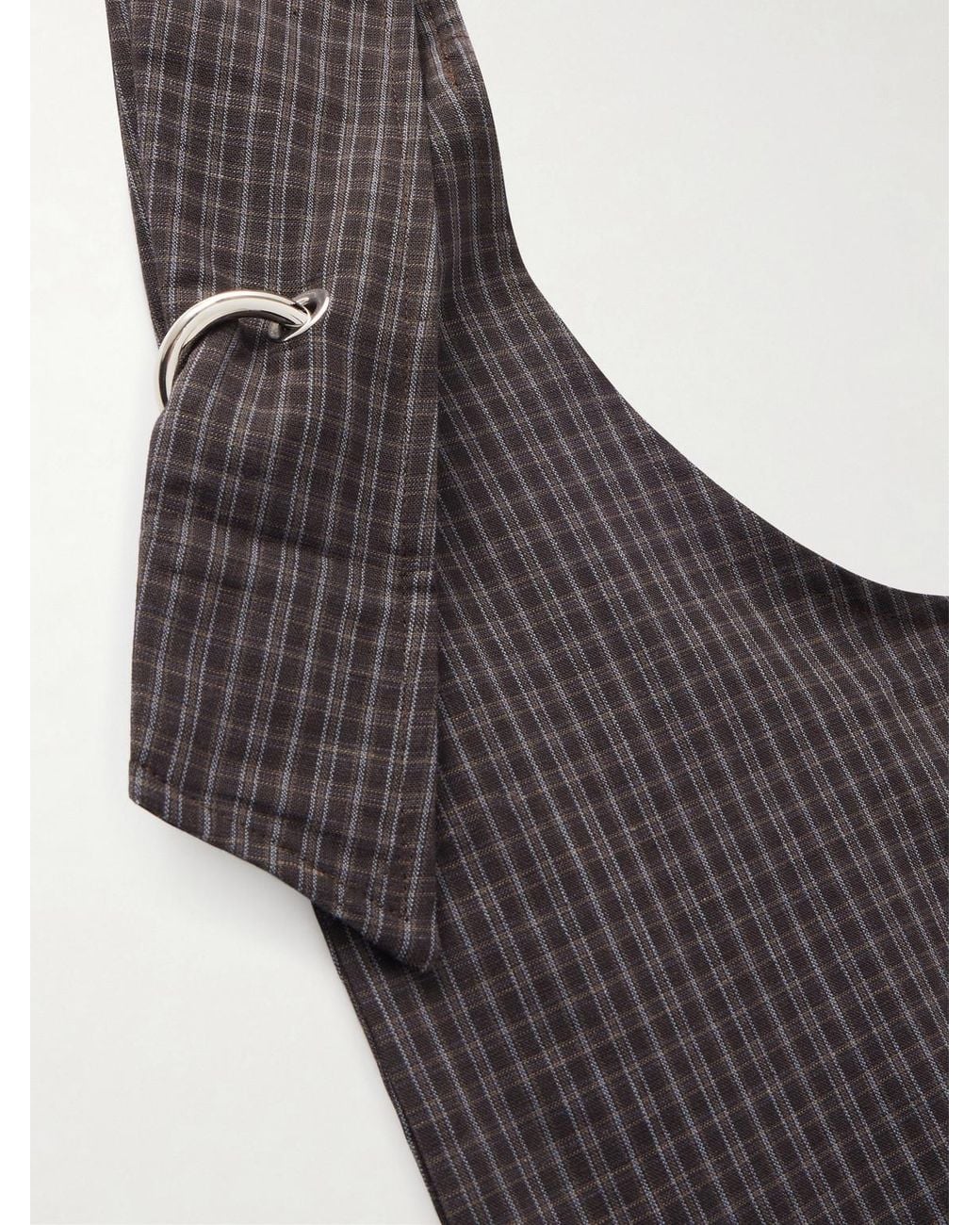 mfpen Black Eyelet Checked Cotton And Linen-Blend Canvas Shoulder Bag for men