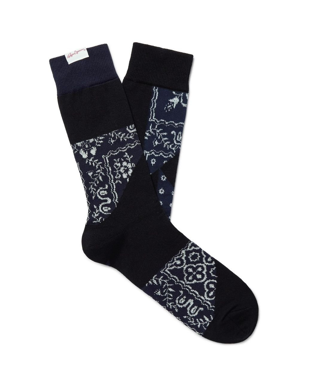 Sacai Patchwork Cotton-blend Socks in Black for Men - Lyst