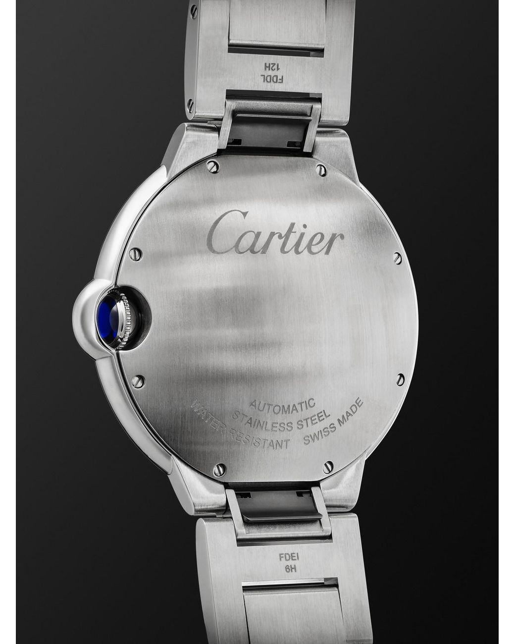 Cartier Black Ballon Bleu De Automatic Stainless Steel Watch, Ref. Wsbb0040 for men