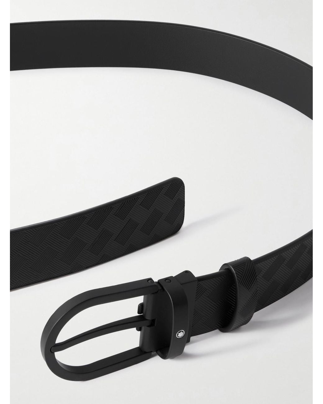 Montblanc Black 3.5Cm Extreme 3.0 Textured-Leather Belt for men