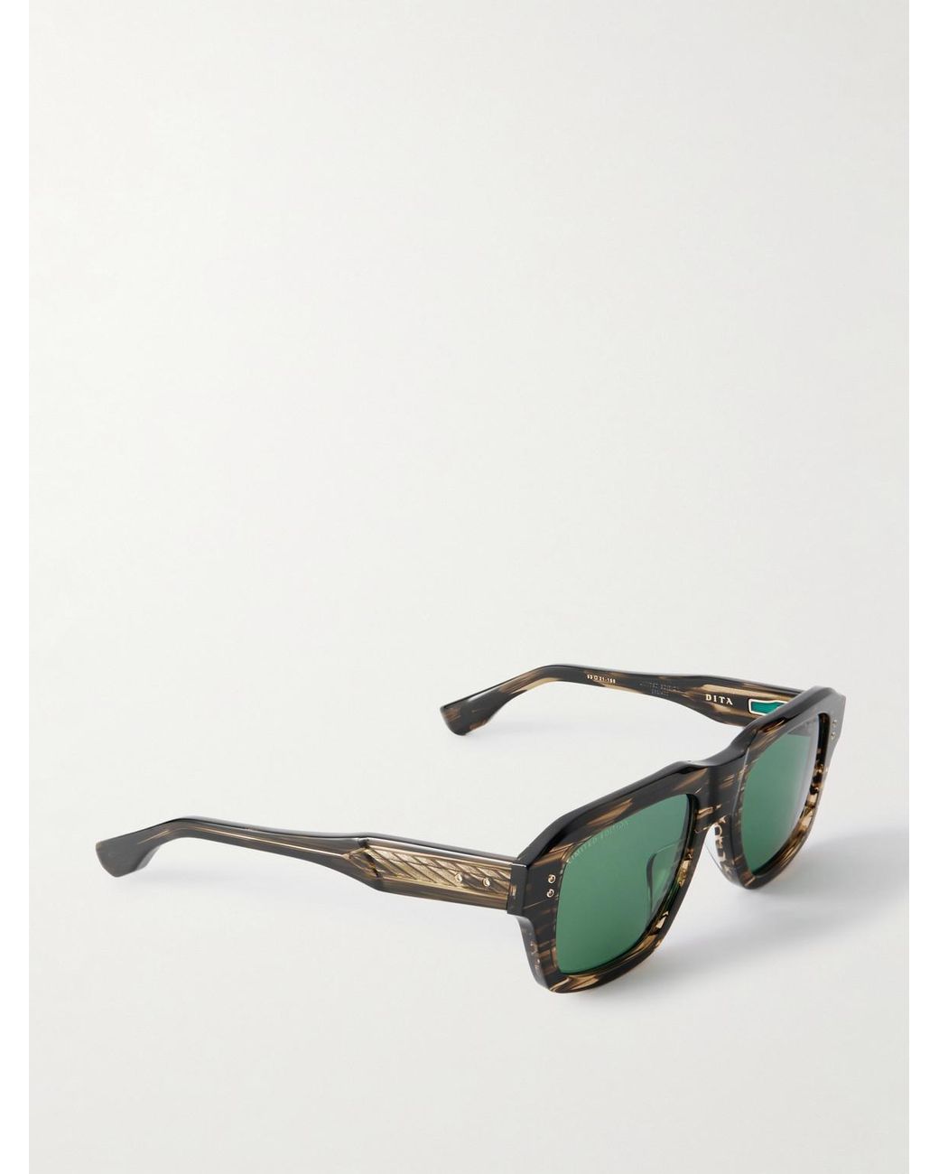 Dita Eyewear Green Magnaleapr D-Frame Tortoiseshell Acetate Sunglasses for men