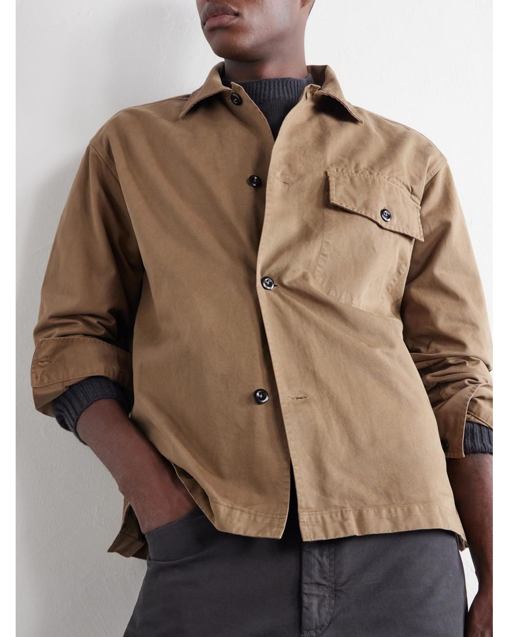 Margaret Howell Natural Mhl. Cotton-Twill Overshirt for men