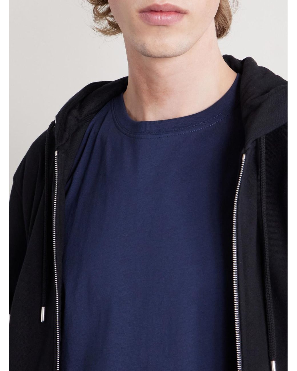 Dries Van Noten Blue Cotton-Jersey T-Shirt for men