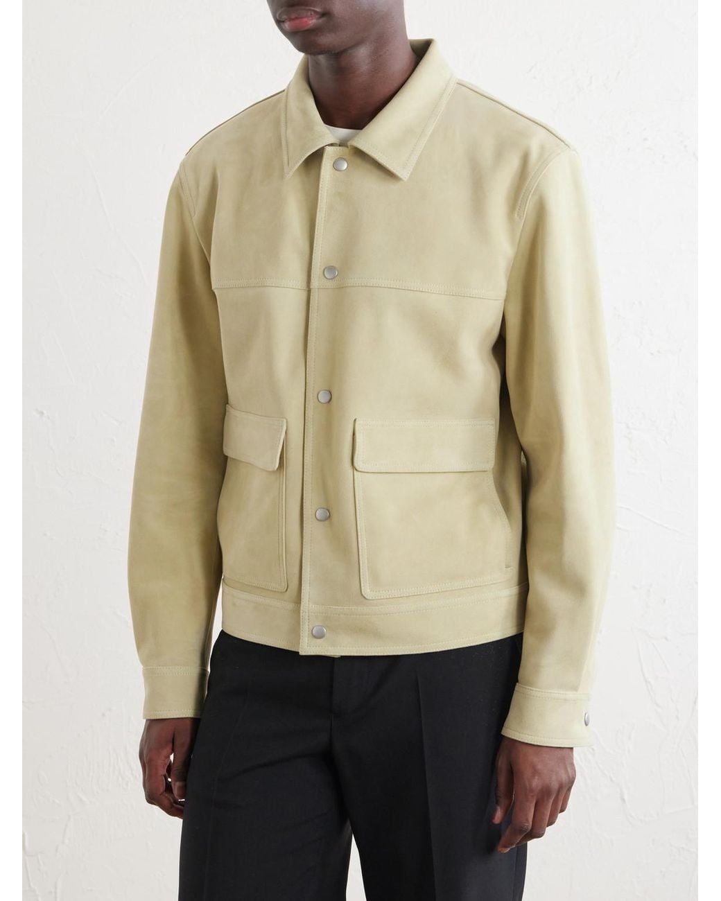 FRAME Natural Suede Trucker Jacket for men