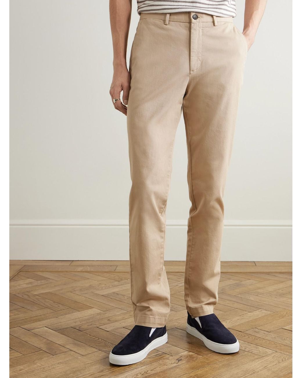 Mr P. Natural Slim-Fit Cotton-Twill Chinos for men